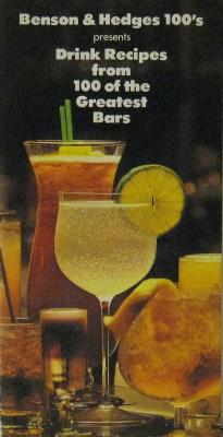 COOK BOOK book by Playboy Clubs International  titled Benson & Hedges 100's Drink Recipes from 100 of the Greatest Bars 