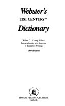 NON-FICTION book by Walter C. Kidney titled Webster's 21st Century Dictionary